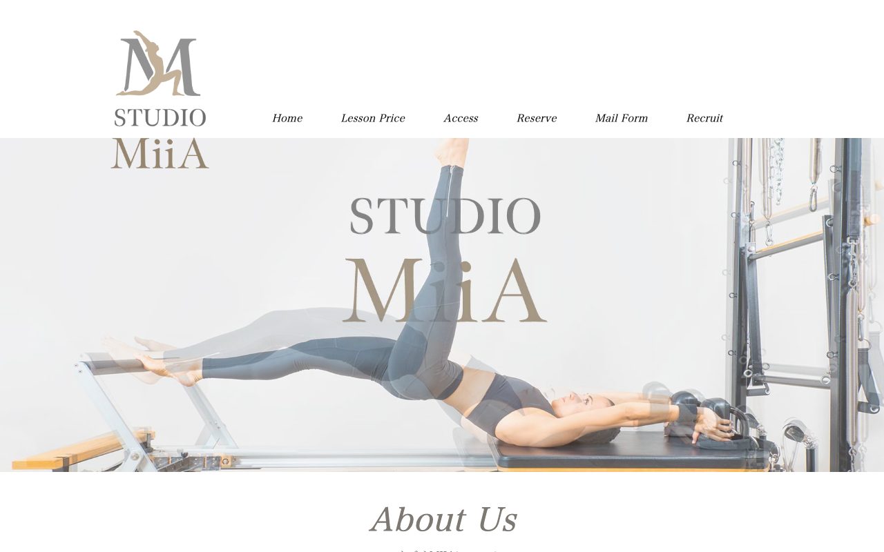 Studio MiiA公式サイトのトップページ