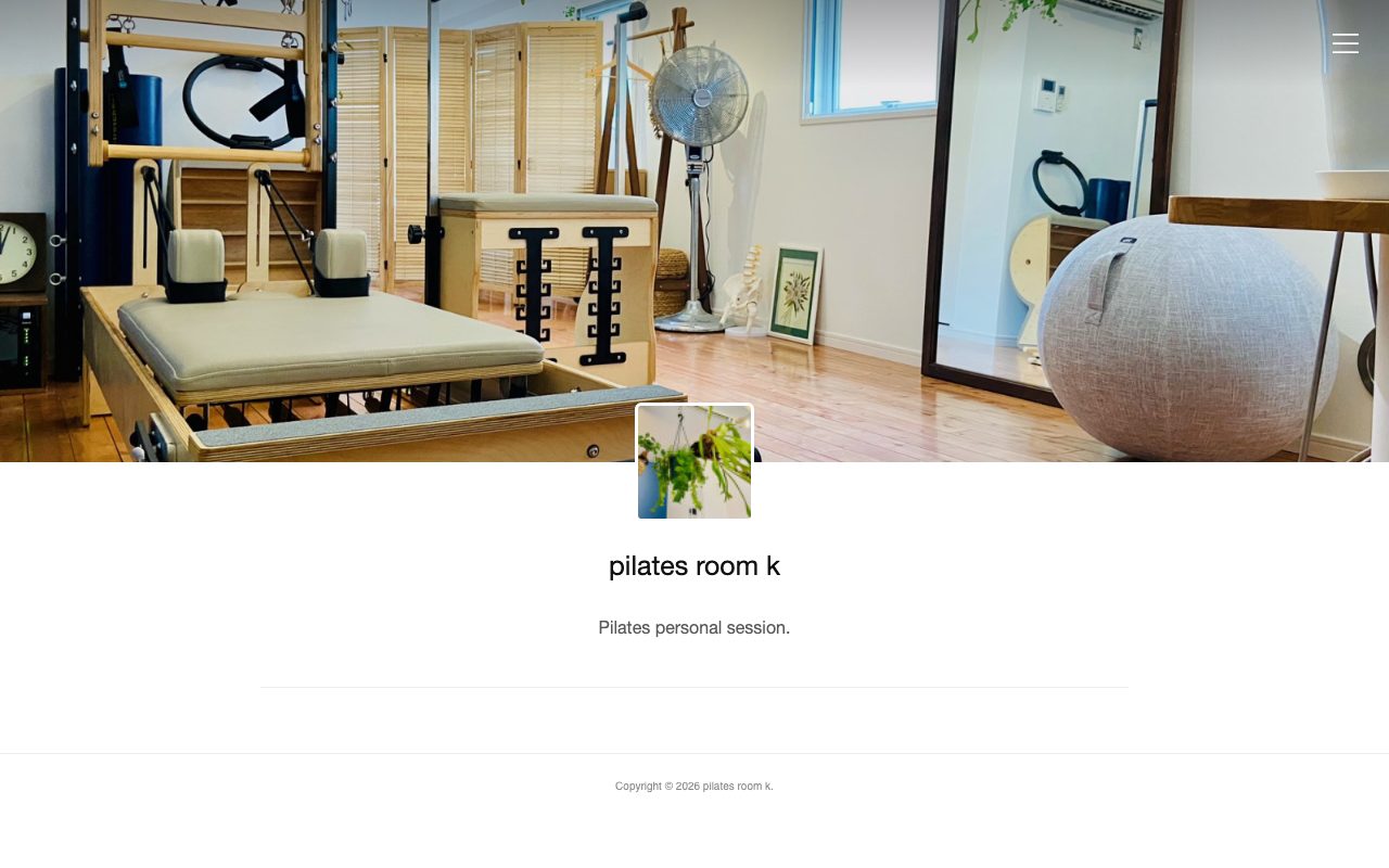 pilates room k公式サイトのトップページ